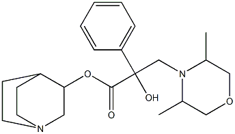 2-Hydroxy-2-phenyl-3-(3,5-dimethylmorpholino)propionic acid 3-quinuclidinyl ester Struktur