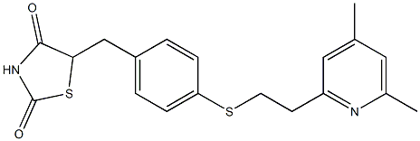 5-[4-[2-(4,6-Dimethylpyridin-2-yl)ethylthio]benzyl]thiazolidine-2,4-dione Struktur