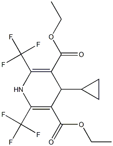 1,4-Dihydro-2,6-bis(trifluoromethyl)-4-cyclopropylpyridine-3,5-dicarboxylic acid diethyl ester Struktur