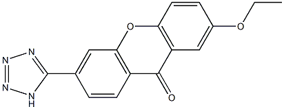 3-(1H-Tetrazol-5-yl)-7-ethoxy-9H-xanthen-9-one Struktur