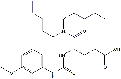 (S)-5-(Dipentylamino)-4-[((3-methoxyanilino)carbonyl)amino]-5-oxopentanoic acid Struktur