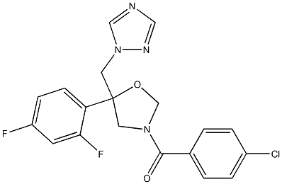 3-(4-Chlorobenzoyl)-5-(2,4-difluorophenyl)-5-[(1H-1,2,4-triazol-1-yl)methyl]oxazolidine Struktur