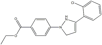 4-[3-(2-Chlorophenyl)-3-pyrazolin-1-yl]benzoic acid ethyl ester Struktur