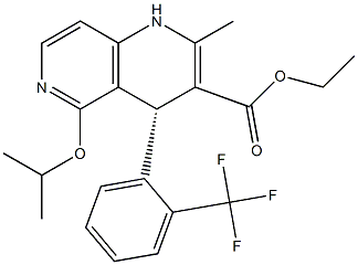 (4R)-1,4-Dihydro-5-isopropyloxy-2-methyl-4-[2-(trifluoromethyl)phenyl]-1,6-naphthyridine-3-carboxylic acid ethyl ester Struktur