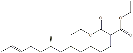 (+)-2-[(R)-7,11-Dimethyl-10-dodecenyl]malonic acid diethyl ester Struktur