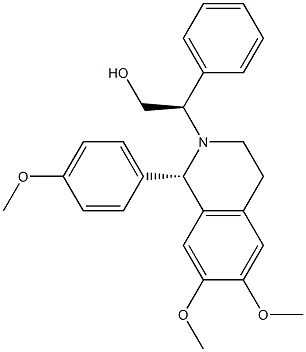 (1S)-1,2,3,4-Tetrahydro-2-[(R)-1-phenyl-2-hydroxyethyl]-1-(4-methoxyphenyl)-6,7-dimethoxyisoquinoline Struktur