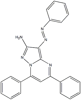 2-Amino-3-(phenylazo)-5,7-diphenylpyrazolo[1,5-a]pyrimidine Struktur