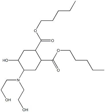 5-Hydroxy-4-[bis(2-hydroxyethyl)amino]-1,2-cyclohexanedicarboxylic acid dipentyl ester Struktur