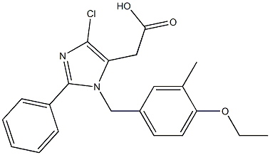 4-Chloro-1-(3-methyl-4-ethoxybenzyl)-2-(phenyl)-1H-imidazole-5-acetic acid Struktur