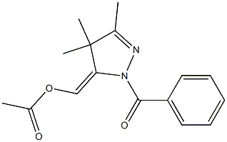 Acetic acid [[2-benzoyl-4,4,5-trimethyl-3,4-dihydro-2H-pyrazol]-3-ylidene]methyl ester Struktur