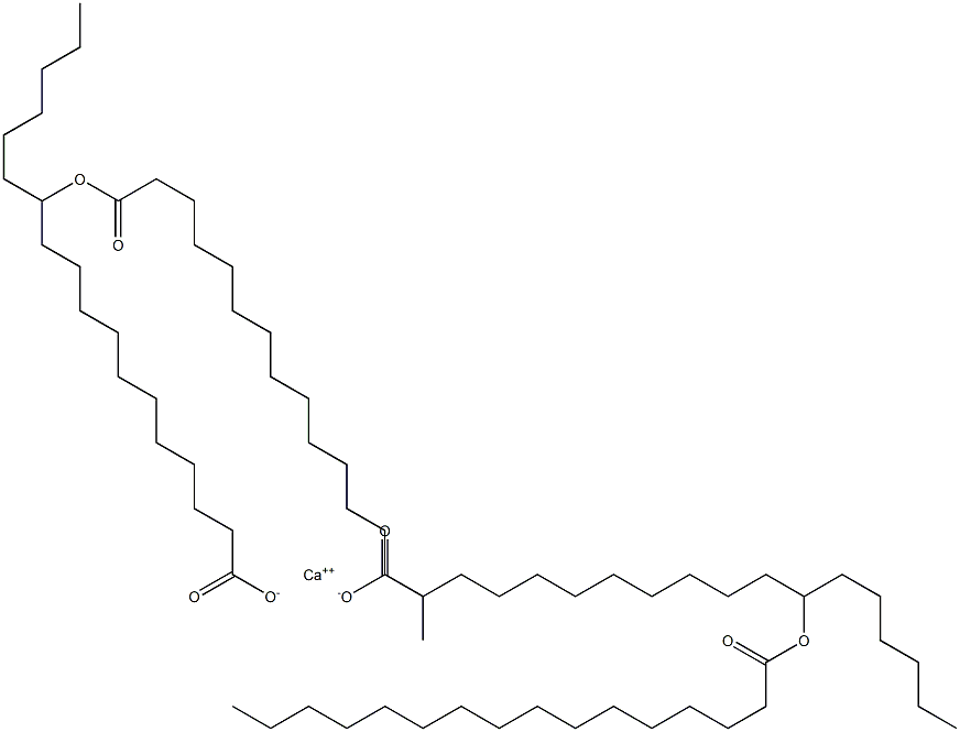 Bis(12-palmitoyloxyoctadecanoic acid)calcium salt Struktur