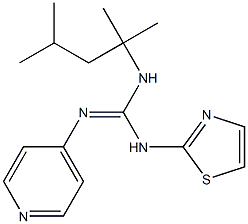 1-(1,1,3-Trimethylbutyl)-2-(4-pyridyl)-3-(2-thiazolyl)guanidine Struktur