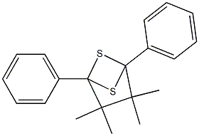 2,2,3,3-Tetramethyl-1,4-diphenyl-5,6-dithiabicyclo[2.1.1]hexane Struktur