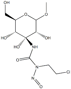 1-(2-Chloroethyl)-3-(1-O-methyl-D-glucopyranos-3-yl)-1-nitrosourea Struktur