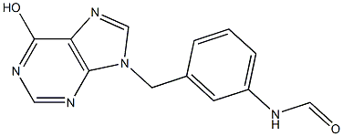 N-[3-[[6-Hydroxy-9H-purin-9-yl]methyl]phenyl]formamide Struktur