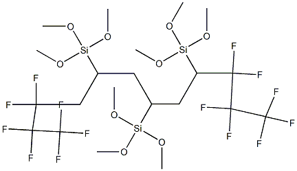 1,1,1,2,2,3,3,10,10,11,11,12,12,12-Tetradecafluoro-4,6,8-tris(trimethoxysilyl)dodecane Struktur