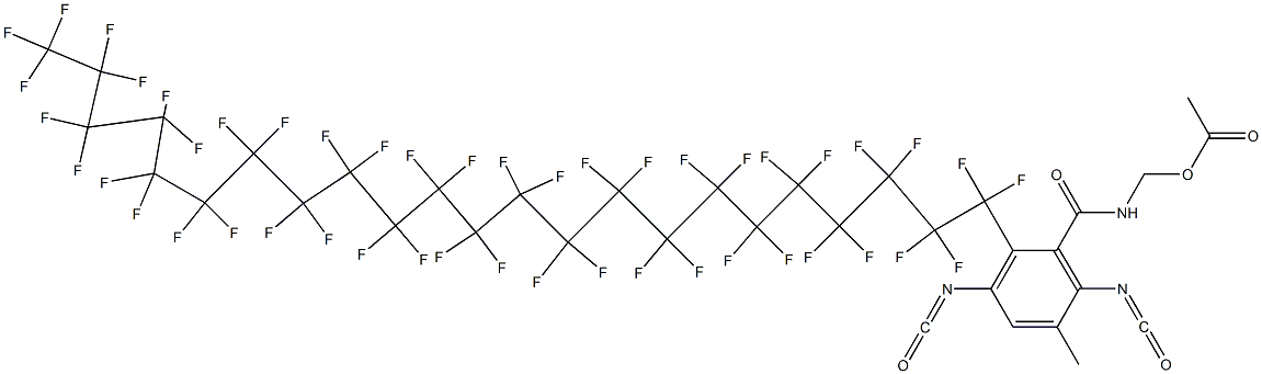 N-(Acetyloxymethyl)-2-(heptatetracontafluorotricosyl)-3,6-diisocyanato-5-methylbenzamide Struktur