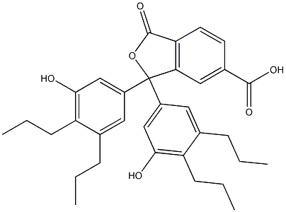 1,3-Dihydro-1,1-bis(5-hydroxy-3,4-dipropylphenyl)-3-oxoisobenzofuran-6-carboxylic acid Struktur