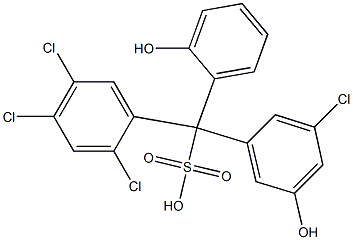 (3-Chloro-5-hydroxyphenyl)(2,4,5-trichlorophenyl)(2-hydroxyphenyl)methanesulfonic acid Struktur