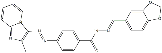 4-[(2-Methylimidazo[1,2-a]pyridin-3-yl)azo]-N'-(3,4-methylenedioxybenzylidene)benzohydrazide Struktur