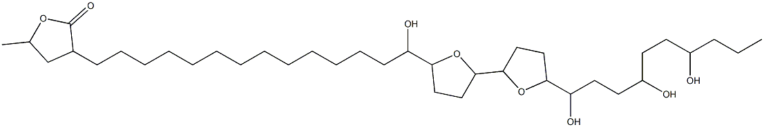 3,4-Dihydro-3-[14-hydroxy-14-[octahydro-5'-(1,4,7-trihydroxydecyl)[2,2'-bifuran]-5-yl]tetradecyl]-5-methyl-2(5H)-furanone Struktur