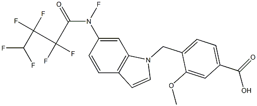 4-[6-(Heptafluorobutyrylamino)-1H-indol-1-ylmethyl]-3-methoxybenzoic acid Struktur