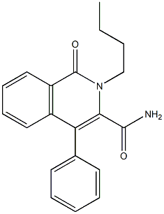 1-Oxo-2-butyl-4-(phenyl)-1,2-dihydroisoquinoline-3-carboxamide Struktur