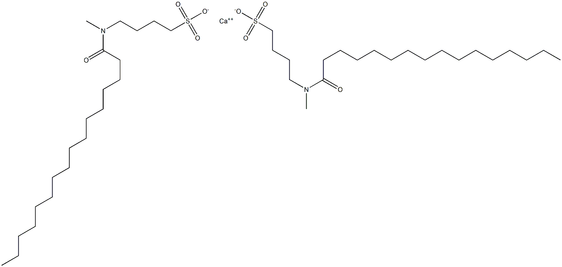 Bis[4-(N-palmitoyl-N-methylamino)-1-butanesulfonic acid]calcium salt Struktur