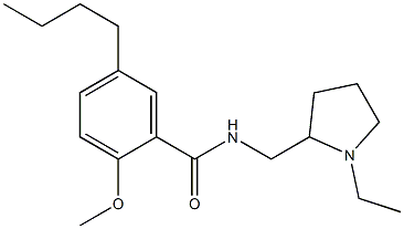 N-[(1-Ethyl-2-pyrrolidinyl)methyl]-2-methoxy-5-butylbenzamide Struktur