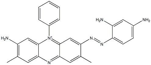 3-Amino-7-[(2,4-diaminophenyl)azo]-2,8-dimethyl-5-phenylphenazin-5-ium Struktur