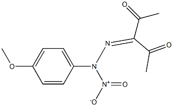 3-[2-Nitro-2-(4-methoxyphenyl)hydrazono]pentane-2,4-dione Struktur