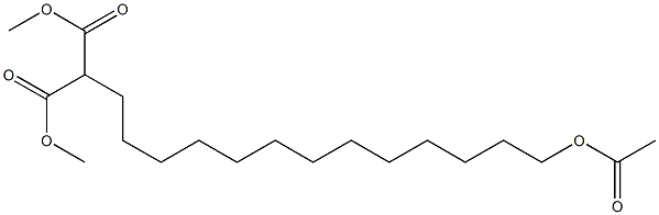 (13-Acetoxytridecyl)malonic acid dimethyl ester Struktur