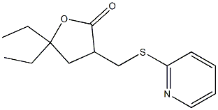 Dihydro-3-[(2-pyridinylthio)methyl]-5,5-diethylfuran-2(3H)-one Struktur