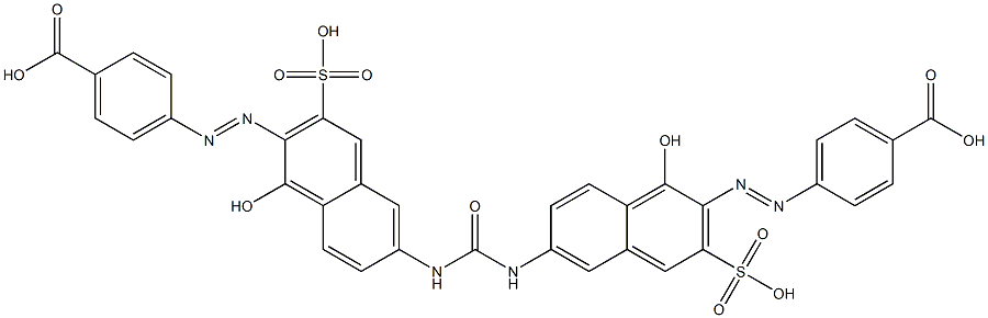 4,4'-[Carbonylbis[imino(1-hydroxy-3-sulfo-6,2-naphthalenediyl)azo]]bisbenzoic acid Struktur