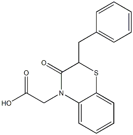 2-Benzyl-2,3-dihydro-3-oxo-4H-1,4-benzothiazine-4-acetic acid Struktur