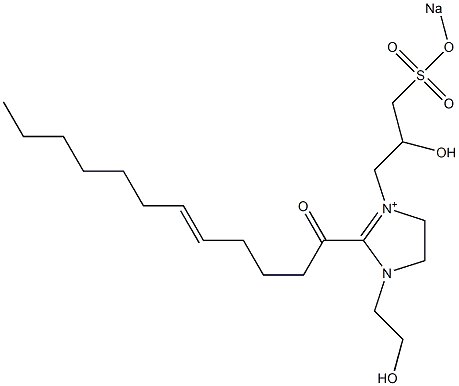 1-(2-Hydroxyethyl)-3-[2-hydroxy-3-(sodiooxysulfonyl)propyl]-2-(5-dodecenoyl)-2-imidazoline-3-ium Struktur