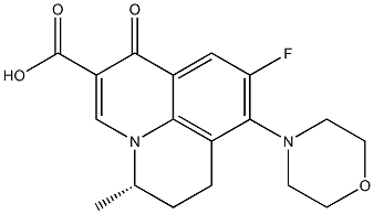 (5S)-9-Fluoro-6,7-dihydro-8-(morpholin-4-yl)-5-methyl-1-oxo-1H,5H-benzo[ij]quinolizine-2-carboxylic acid Struktur