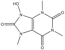 3,7-Dihydro-9-hydroxy-1,3,7-trimethyl-1H-purine-2,6,8(9H)-trione Struktur