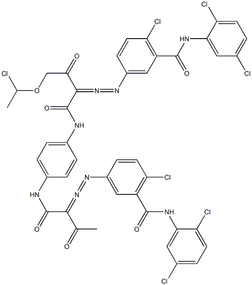 3,3'-[2-[(1-Chloroethyl)oxy]-1,4-phenylenebis[iminocarbonyl(acetylmethylene)azo]]bis[N-(2,5-dichlorophenyl)-6-chlorobenzamide] Struktur