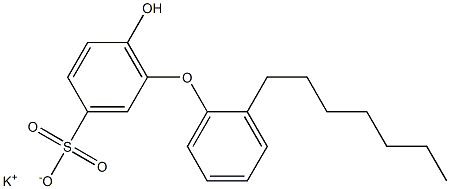 6-Hydroxy-2'-heptyl[oxybisbenzene]-3-sulfonic acid potassium salt Struktur