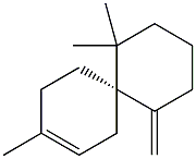 (S)-3,7,7-Trimethyl-11-methylenespiro[5.5]undec-2-ene Struktur