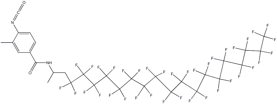 4-Isocyanato-3-methyl-N-[2-(heptatriacontafluorooctadecyl)-1-methylethyl]benzamide Struktur