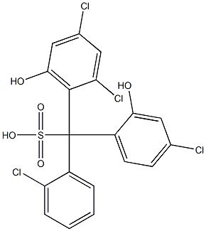 (2-Chlorophenyl)(4-chloro-2-hydroxyphenyl)(2,4-dichloro-6-hydroxyphenyl)methanesulfonic acid Struktur