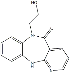 6,11-Dihydro-6-(2-hydroxyethyl)-5H-pyrido[2,3-b][1,5]benzodiazepin-5-one Struktur