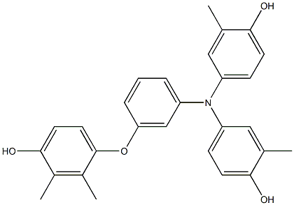 N,N-Bis(4-hydroxy-3-methylphenyl)-3-(4-hydroxy-2,3-dimethylphenoxy)benzenamine Struktur