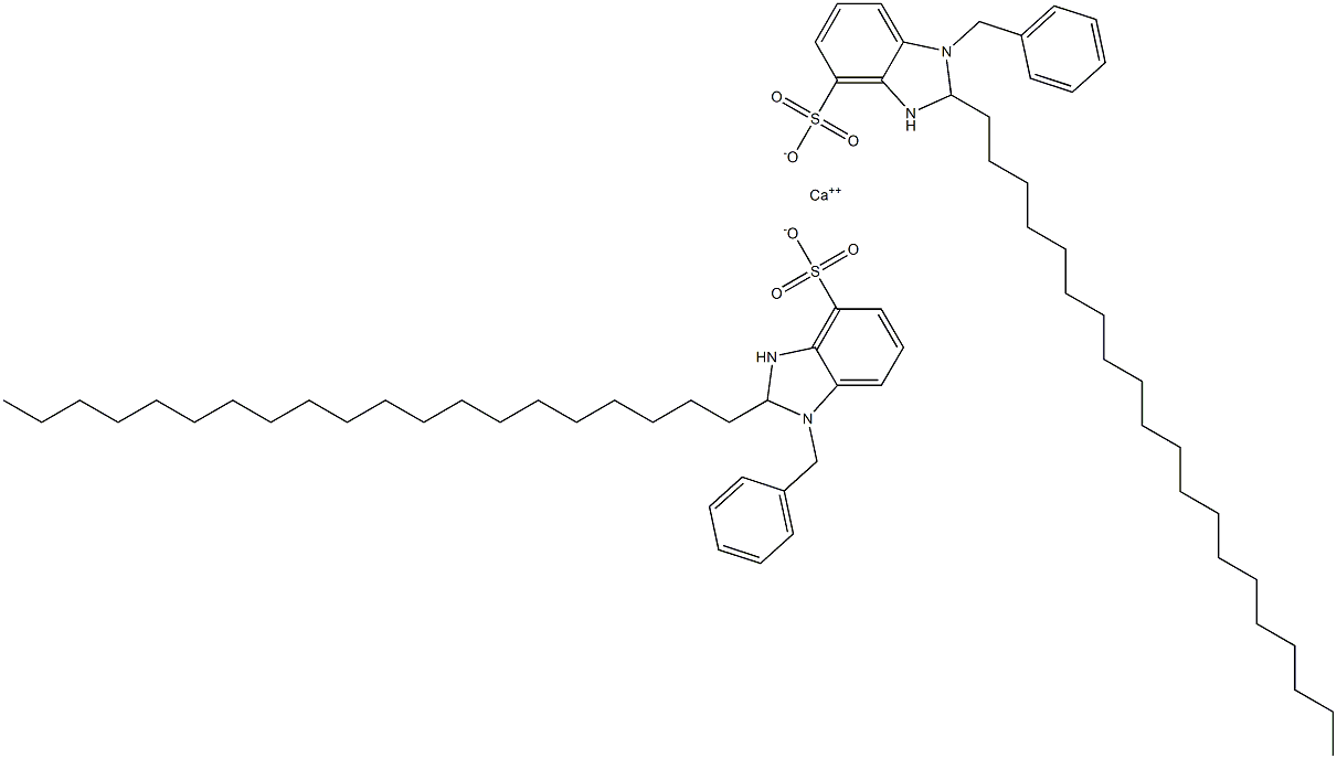 Bis(1-benzyl-2,3-dihydro-2-icosyl-1H-benzimidazole-4-sulfonic acid)calcium salt Struktur