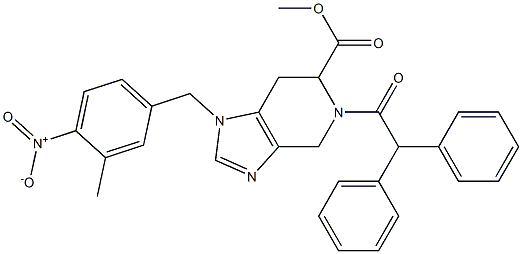 1-(3-Methyl-4-nitrobenzyl)-5-diphenylacetyl-4,5,6,7-tetrahydro-1H-imidazo[4,5-c]pyridine-6-carboxylic acid methyl ester Struktur