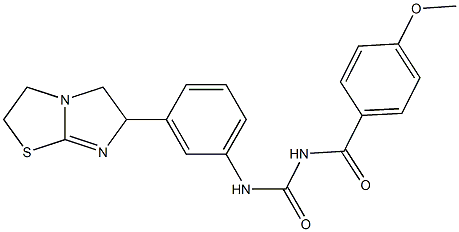 1-(4-Methoxybenzoyl)-3-[3-[[2,3,5,6-tetrahydroimidazo[2,1-b]thiazol]-6-yl]phenyl]urea Struktur