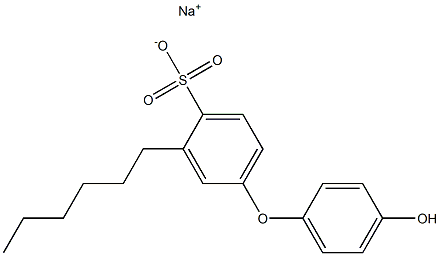 4'-Hydroxy-3-hexyl[oxybisbenzene]-4-sulfonic acid sodium salt Struktur