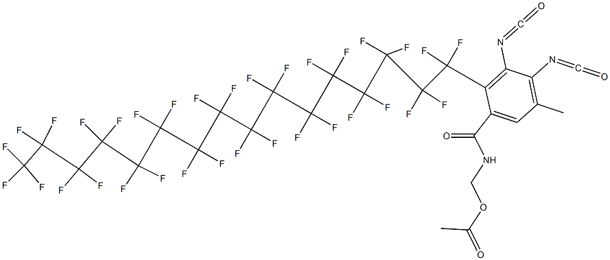 N-(Acetyloxymethyl)-2-(tritriacontafluorohexadecyl)-3,4-diisocyanato-5-methylbenzamide Struktur